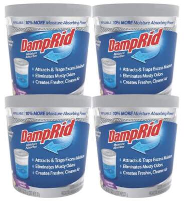 (4-Pack) Damprid Lavender Vanilla Moisture Absorber Odor Eliminator 11 oz.