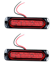 2 x 12-24V LED Red Rear Side Gauge Roadside Assistance Lights for Truck Bus