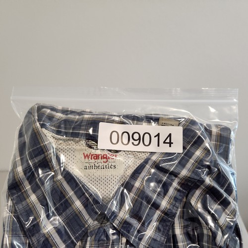Wrangler Shirt Mens 2XL Blue Plaid Long Sleeve Button Up Vented Fishing Outdoor - Picture 11 of 11