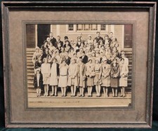 RARE 1920s (?) Group Photo in Front of Nacogdoches TX High School (?) Schlueter