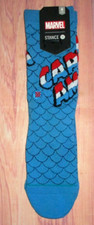 MENS STANCE MARVEL CAPTAIN AMERICA BLUE CREW SOCKS SIZE M 6/8.5