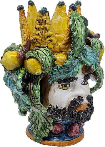 TESTE DI MORO H33 CERAMICA CALTAGIRONE MODELLO STORICO - Foto 8 di 21