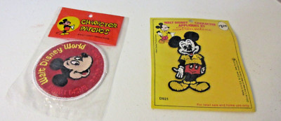 DISNEY MICKEY MOUSE CHARACTE4R PATCHES VINTAGE LOT OF 2 NEW IN PACKAGE SEW ON
