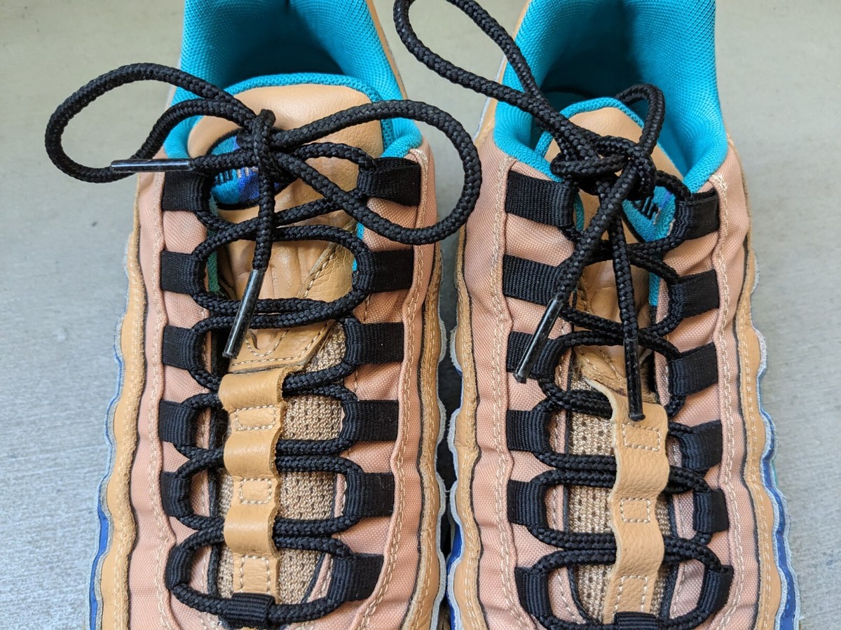 Nike Air Max 95 Premium Mega Blue Black Tan Leather Men 8.5