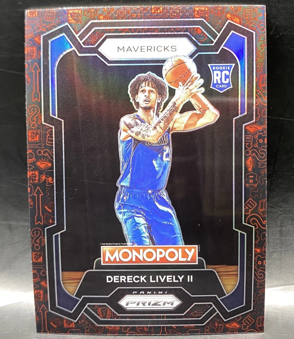 2023-24 Panini Prizm Monopoly Red Icons Pattern Dereck Lively II #24 Rookie RC