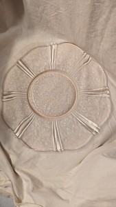 c1930 Vintage Macbeth Evans Glass American Sweetheart Large Pink 11 3/4" Plate