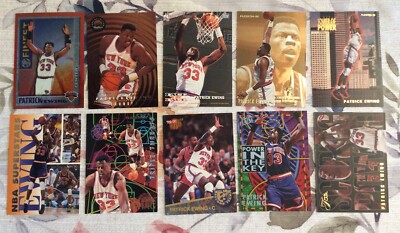 PATRICK EWING BASKETBALL INSERT CARD LOT (10) DIFFERENT HIGH BV NM FREE CARD 