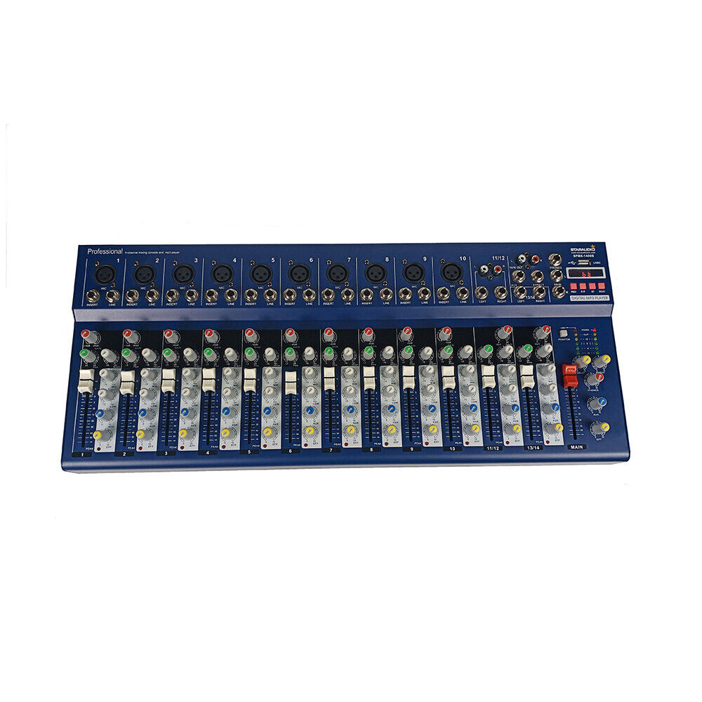 14 Channel Audio Mixer 16 DSP USB bluetooth Stereo Mixing Console Studio System