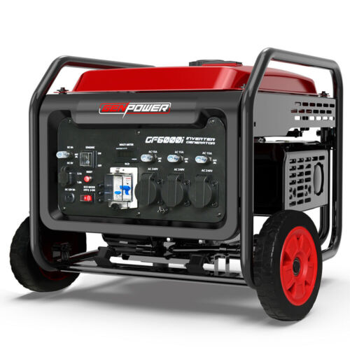 GENPOWER 6kW Peak 5kW Open Frame Inverter Generator 3x15A RCD Petrol Portable - Picture 11 of 11
