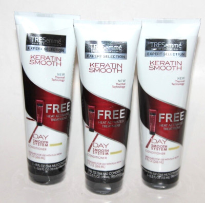 LOT (3) TRESEMME KERATIN SMOOTH 7 DAY SYSTEM CONDITIONER W/ FREE TREATMENT 9 OZ