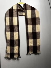 Winter Brown Plaid Rectangle Scarf Unisex