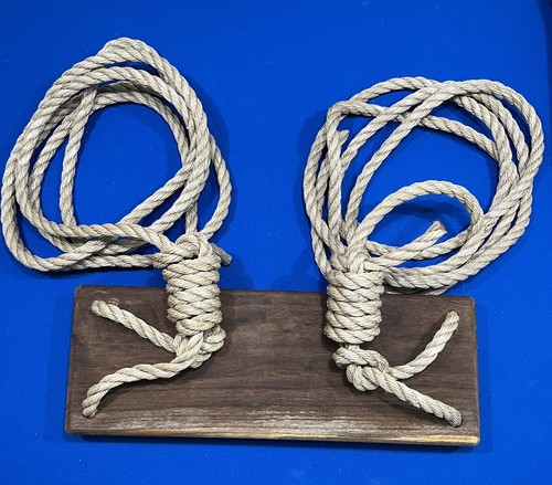Solid Wood Tree Rope Swing 2ft Seat Amish Hand Made Beautiful, 16ft Rope New!!! - Picture 3 of 12