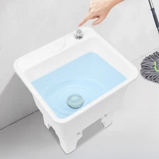 Mop Sink Service Basin Plastic Mop Sink Freestanding Sink 15.7" x 14" x 16.9"