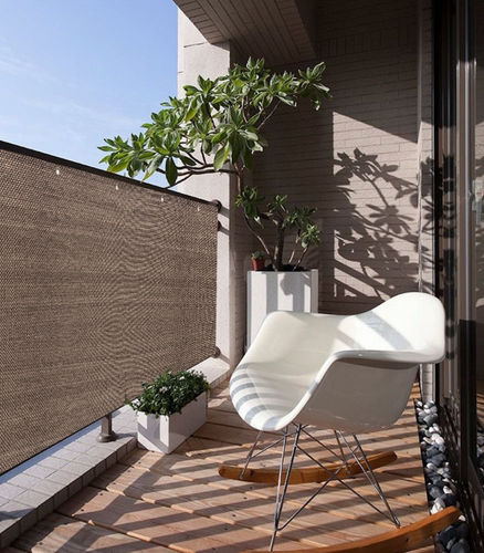 4' Tall Balcony Fence Windscreen Privacy Screen Shade Cover Garden Pool Brown - Picture 8 of 12