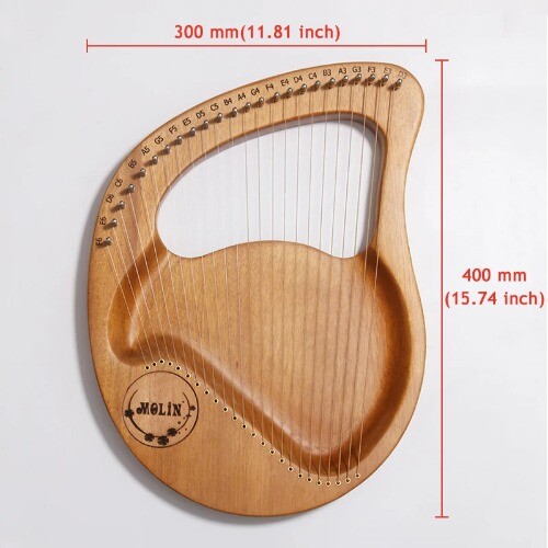 24 Strings Lyre Piano Lyre Harp Wooden Mahogany 21 Strings Harp Musical Beginner - Picture 5 of 19