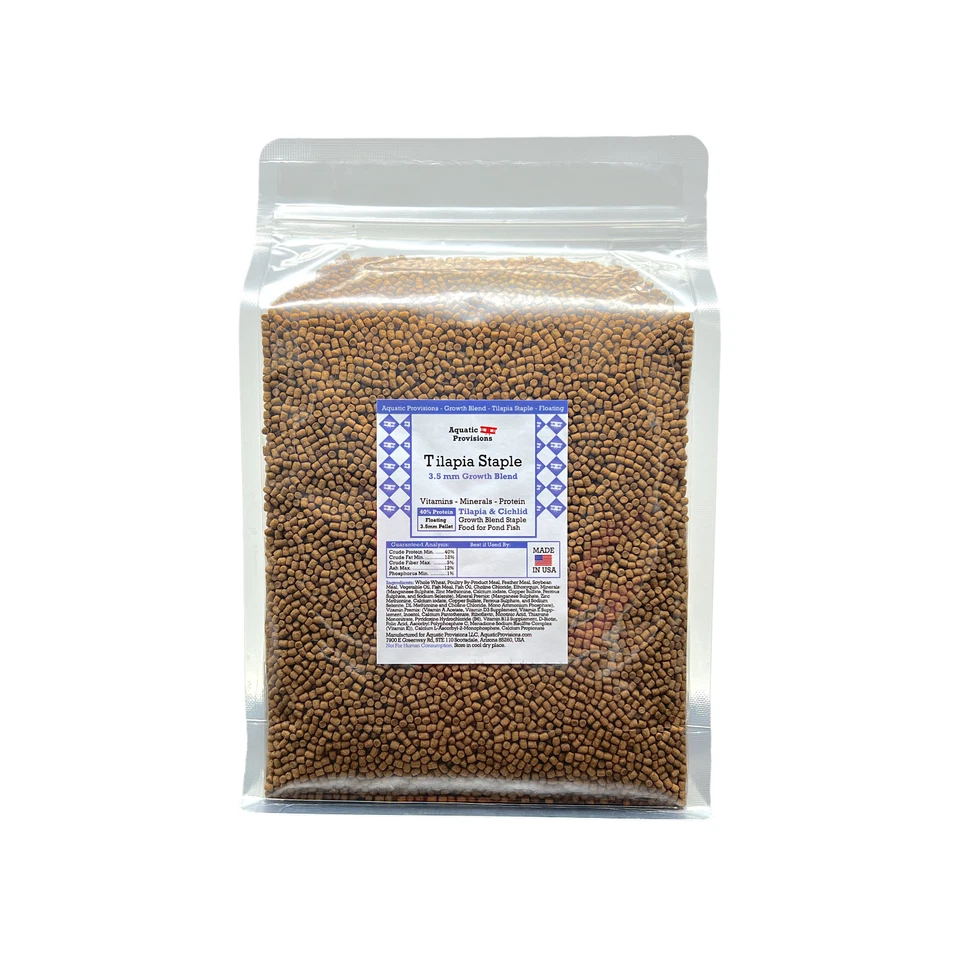 8 oz-10 lb 40 % proteína flotante 3,5 mm pellets alimento para peces estanques de tilapia y cíclidos Foto 2 de 3