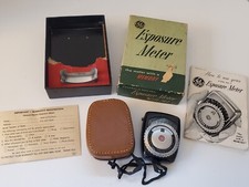 GE model Type PR-1 Exposure Light Meter with Incident Attachment, Case, Box...
