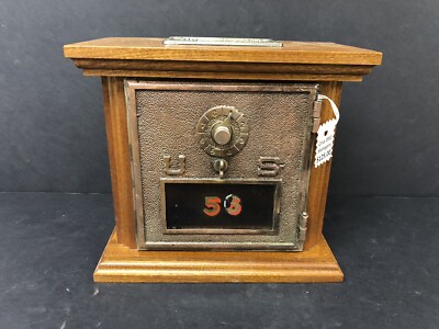 Antique US Post Office Box Door Bank Mahogany Circa 1920 US 1-8