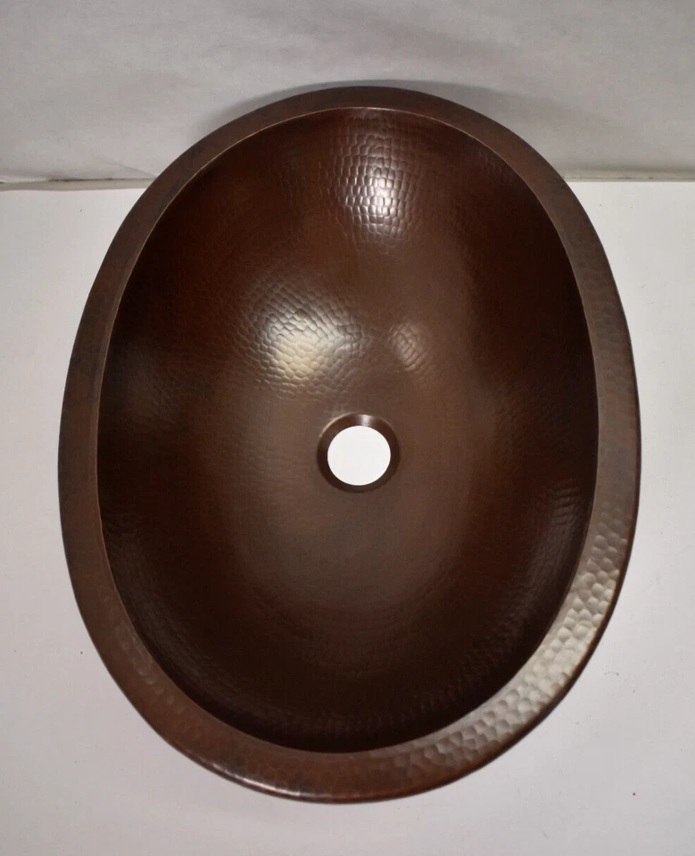 Fregadero de baño de cobre Sinkology Wallace 19" x 14" x 5,5" calibre 18 Foto 2 de 4