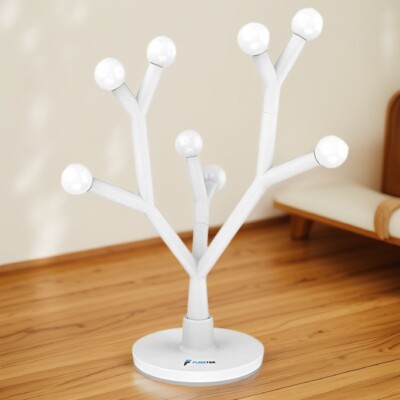 Fugetek LED Table Desk Lamp Decorative Tree Branch 8 Warm White Bulbs NIB