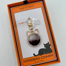 True To Form Handbag Charm Cat Key Ring Tote Backpack Clip Halloween