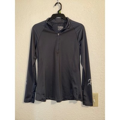 Layer 8 Womens Qwick Dry Quarter Zip Performance Pullover Gray Size Medium