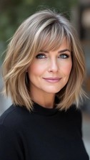 Human Hair New Fashion Layered Long Natural Golden Brown Wavy Women's Wigs 12in