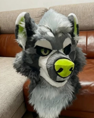 Fursuit Long Fur Husky Fox Mascot Head Party Halloween Fur Cosplay-Promotion