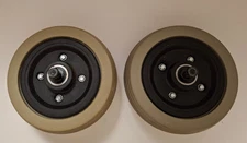 5 1/4X2" Flat-Free Caster Wheels  Gray Tire for Jazzy Power wheelchairs PAIR (2)