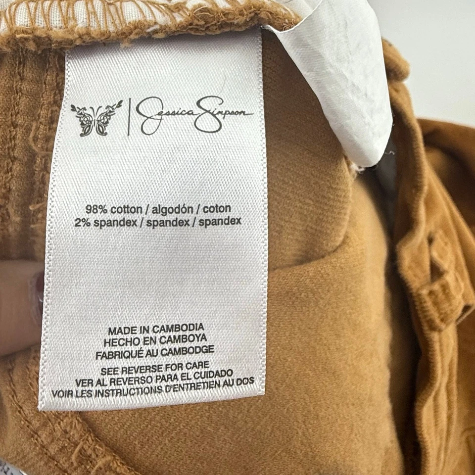 Jessica Simpson Lily High Rise Bootcut Corduroy Pants Sz 16 Camel Brown Stretch - Image 3 of 4