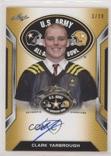 2016 Leaf US Army All-American Bowl Tour Yellow 3/10 Clark Yarbrough Auto 0f8