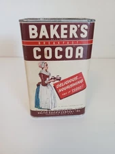 Baker’s Cocoa Dorchester MA Vintage, Unopened Metal Tin "XL Patina !!