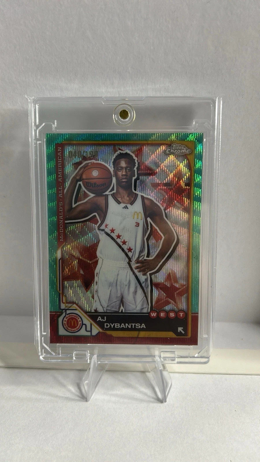2025 Chrome McDonald's All American Aqua Wave Refractor /199 AJ Dybantsa #7