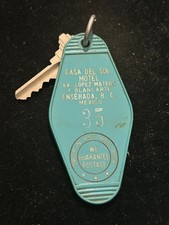 Vintage Ensenada B.C. Llavero Hotel México Casa Del Sol Motel Habitación 35