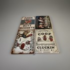 Lot of 4 Funny Chicken Metal Signs Farmhouse Wall Decor Humor Art — photo 2