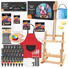 66 Pack Acrylic Paint Set, Shuttle Art Acrylic Painting Set with 30 Colors Ac...