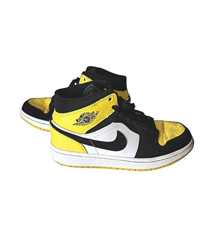 Nike Air Jordan 1 Retro Mid 2019 Black Yellow Size 6.5 (RARE)