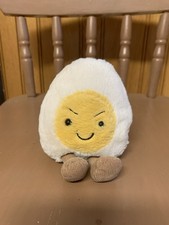 RETIRED HTF Rare Jellycat AMUSEABLE CHEEKY BOILED EGG Plush Stuffed Toy READ