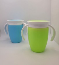 Munchkin Miracle 360 Trainer Cup Spill proof Green/Blue 7 Ounce Cup 2- Count
