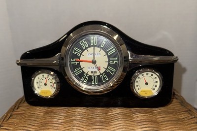 Retro Car 3-in-1 Dashboard Style Clock Thermometer Hygrometer Black