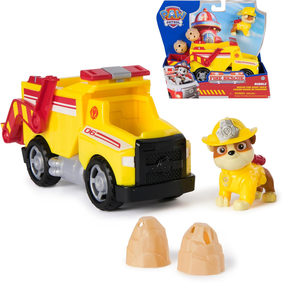 Paw Patrol Fire Rescue Rubble Fire Dump Truck New
