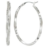 Creolen Oval 925 Sterling Silber Mattiert Ohrringe Silberohrringe Silbercreolen