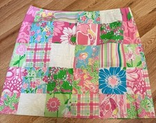 Vintage Lilly Pulitzer Easter Spring patchwork skirt Y2K white tag size 12