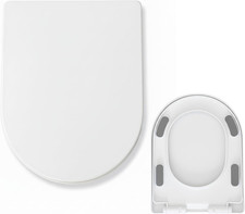 U/D-Shape Toilet Seat Replacement, Elongated Toilets Soft Close  PP Plastic Hea