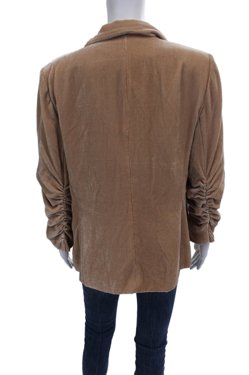 Drew Womens Basic Jacket Beige Button Long Sleeve… - image 4