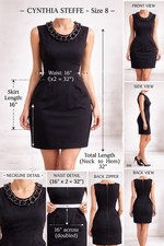 Cynthia Steffe Little Black Chain Accent Sheath Short Dress 8 Sleeveless