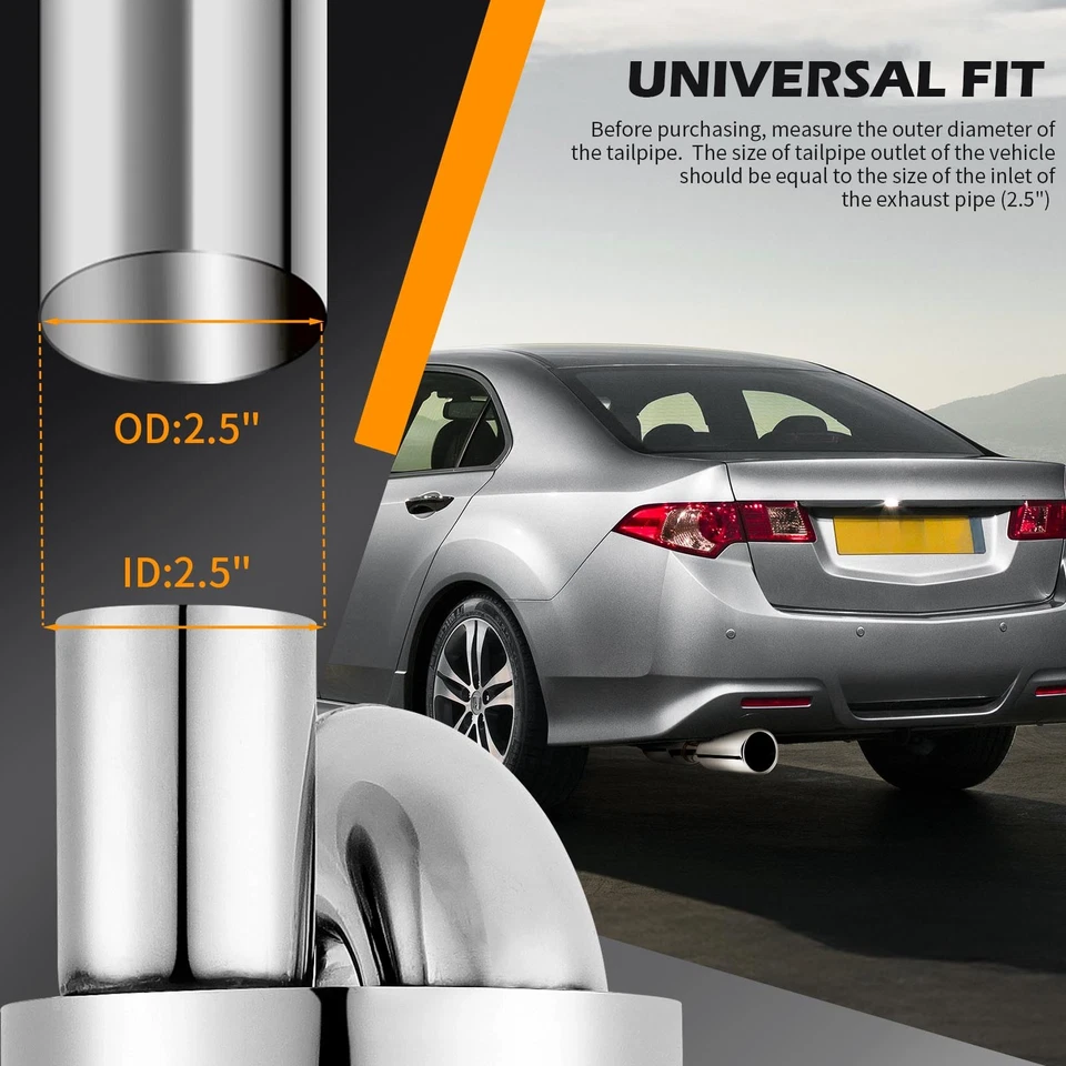 Silenciador de escape de doble pared de 2,5" a 3,5" para Honda Prelude 1990-2001 Foto 3 de 4