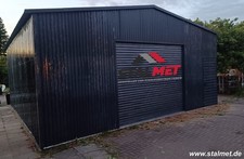 Blechgarage 6x7m Fertighalle Stahlhalle Autowerkstatt Blechhalle mit Rolltor