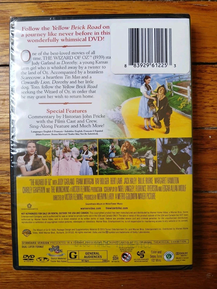 The Wizard of Oz DVD Judy Garland, 1939/2013 Release, Factory Sealed - Image 2 of 2