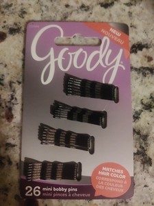 2 Sets Goody Color Collection Mini Metallic Bobby Pin Slide Black 26 Count NEW!
